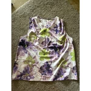 Womens 3x floral vneck tank